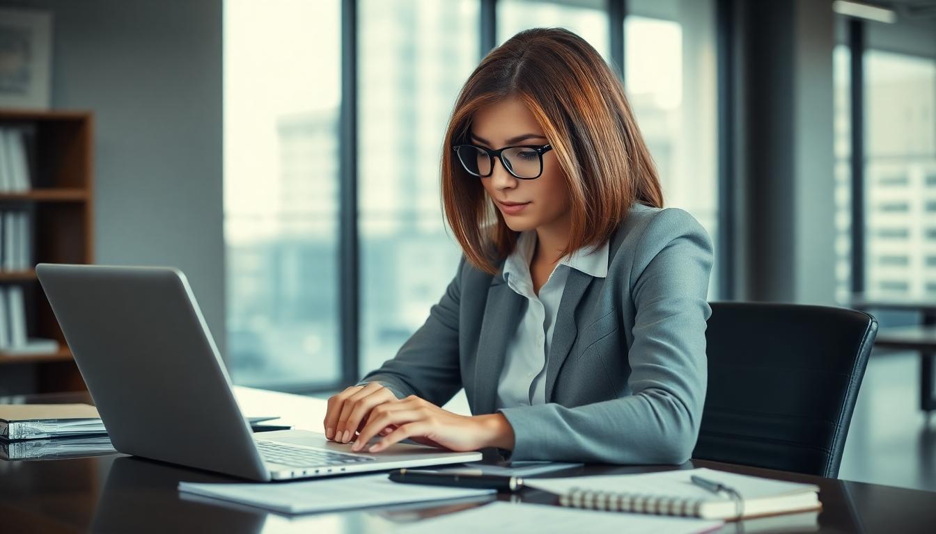 woman working on laptop - the impact of eeat on search results