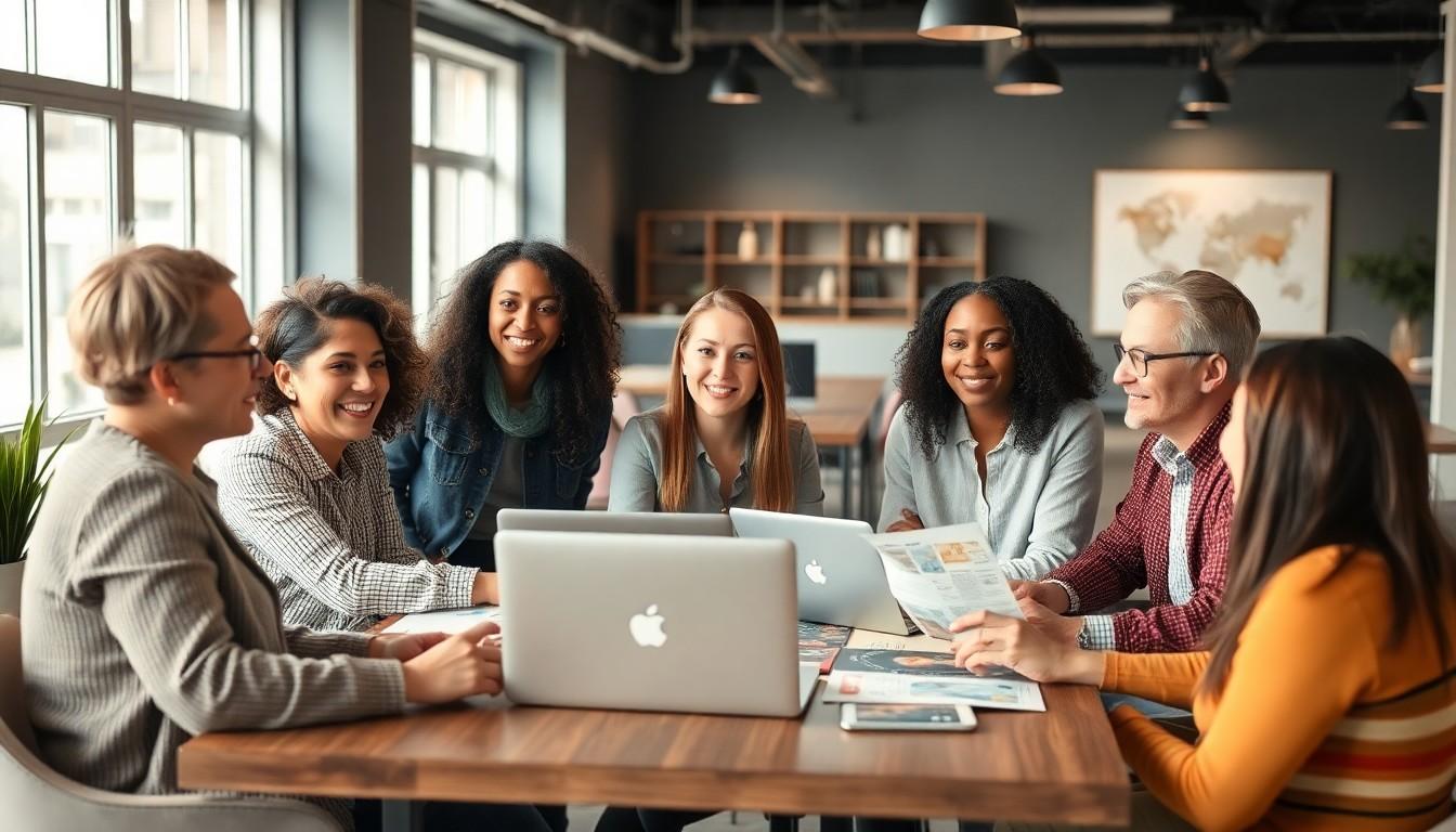 people with digital devices - improving small business visibility online