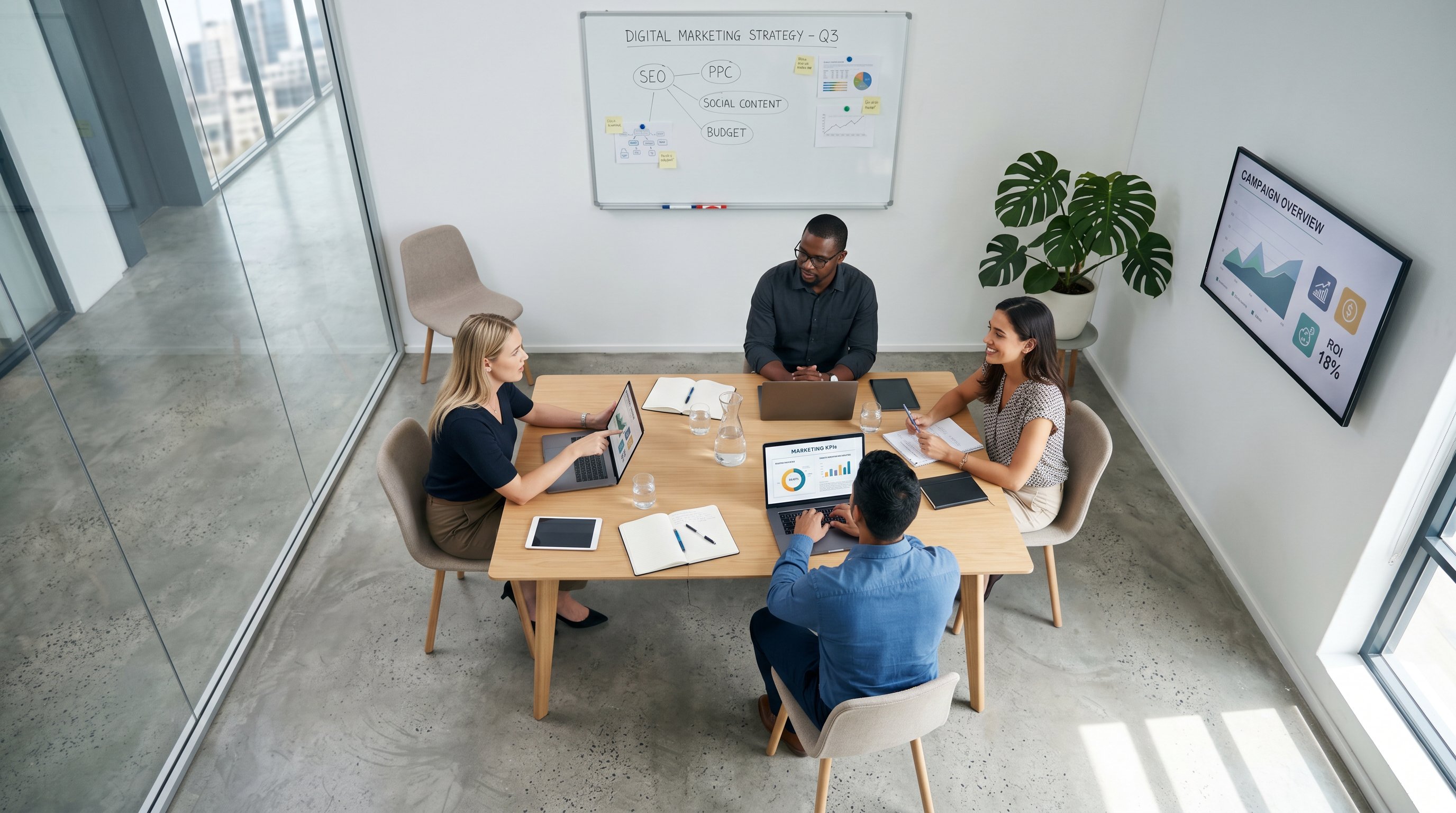 digital marketers at work