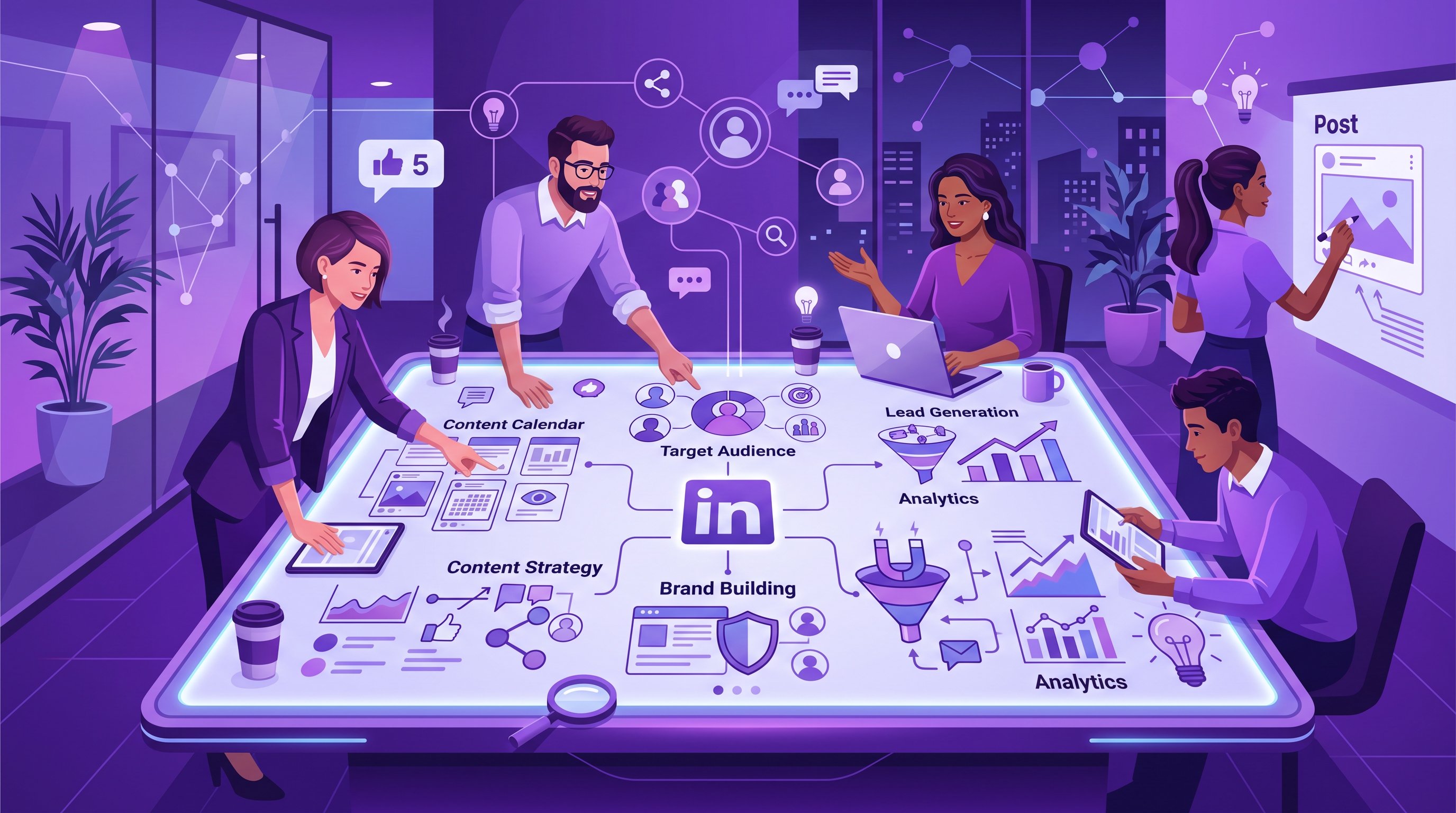 LinkedIn Marketing Strategy 2026 for B2B Lead Generation, concept illustration