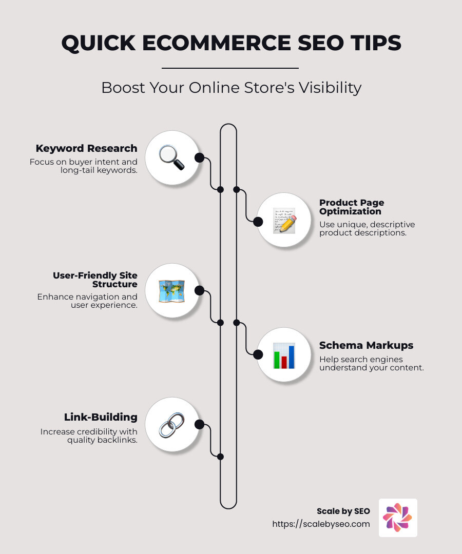 Infographic showing 5 quick ecommerce SEO tips - ecommerce SEO tips infographic infographic-line-5-steps-neat_beige Infographic showing 5 quick ecommerce SEO tips - ecommerce SEO tips infographic infographic-line-5-steps-neat_beige