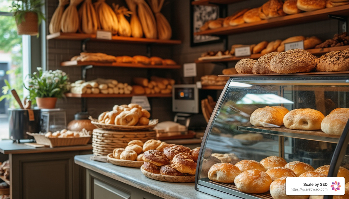 realistic AI image of bakery - seo services near me