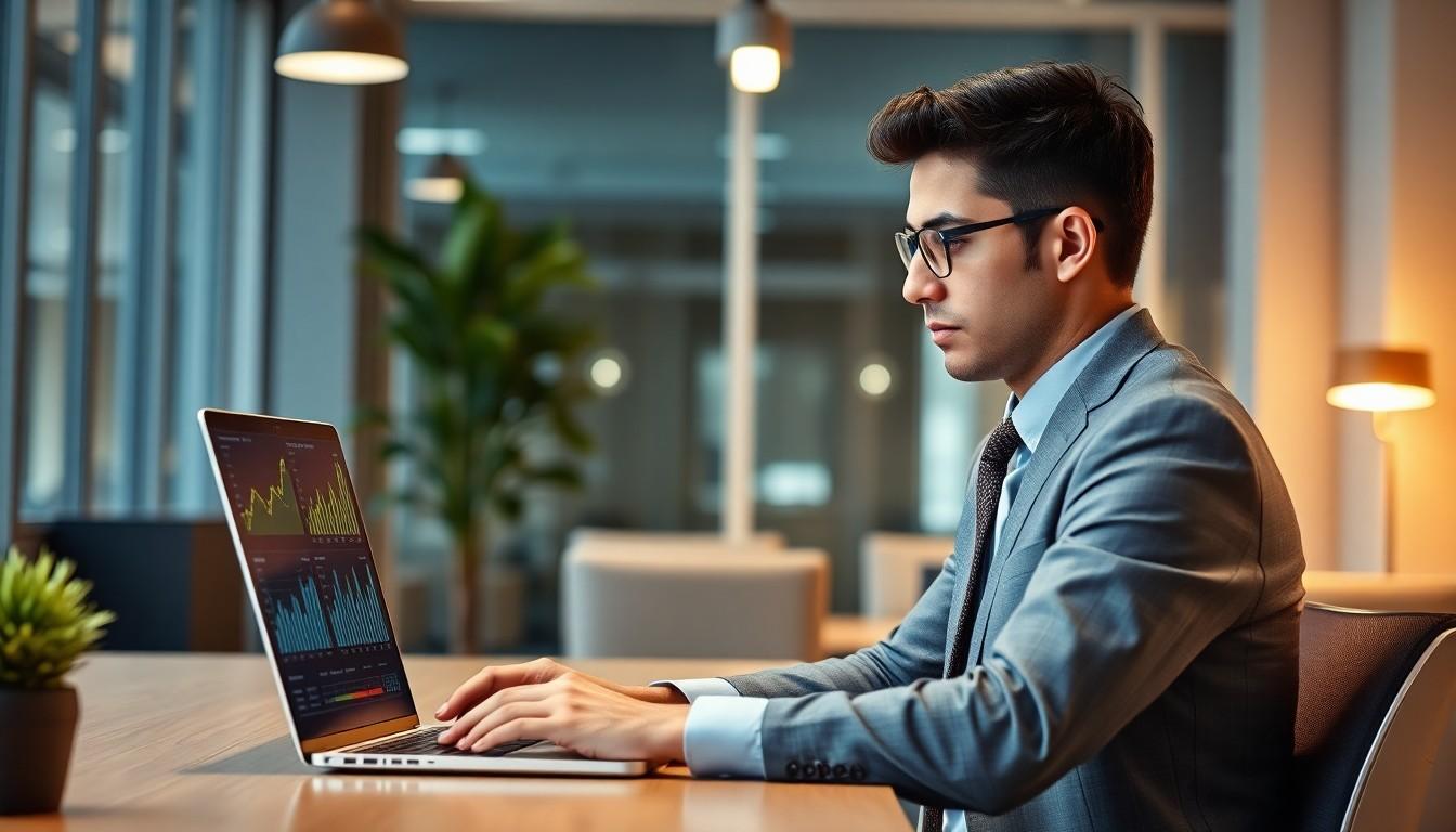 man working on laptop - how to measure seo success