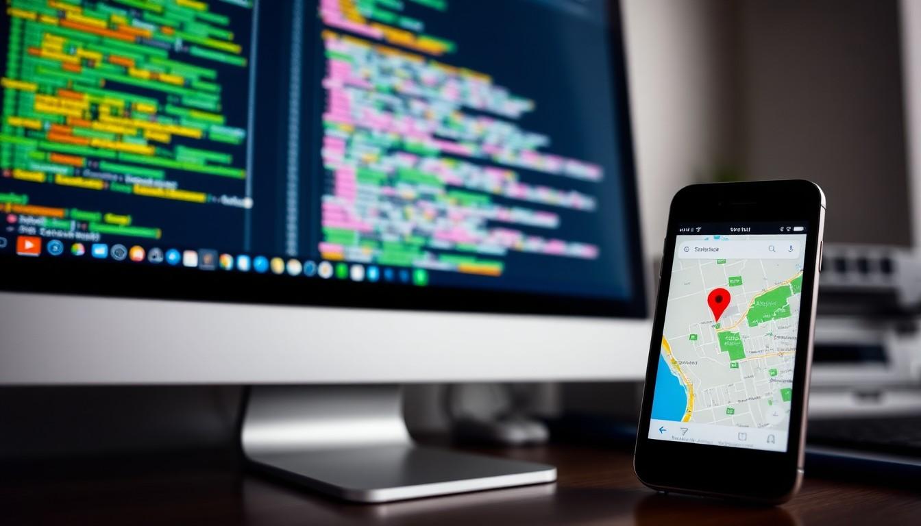 smartphone and monitor -  geotargeted seo strategies