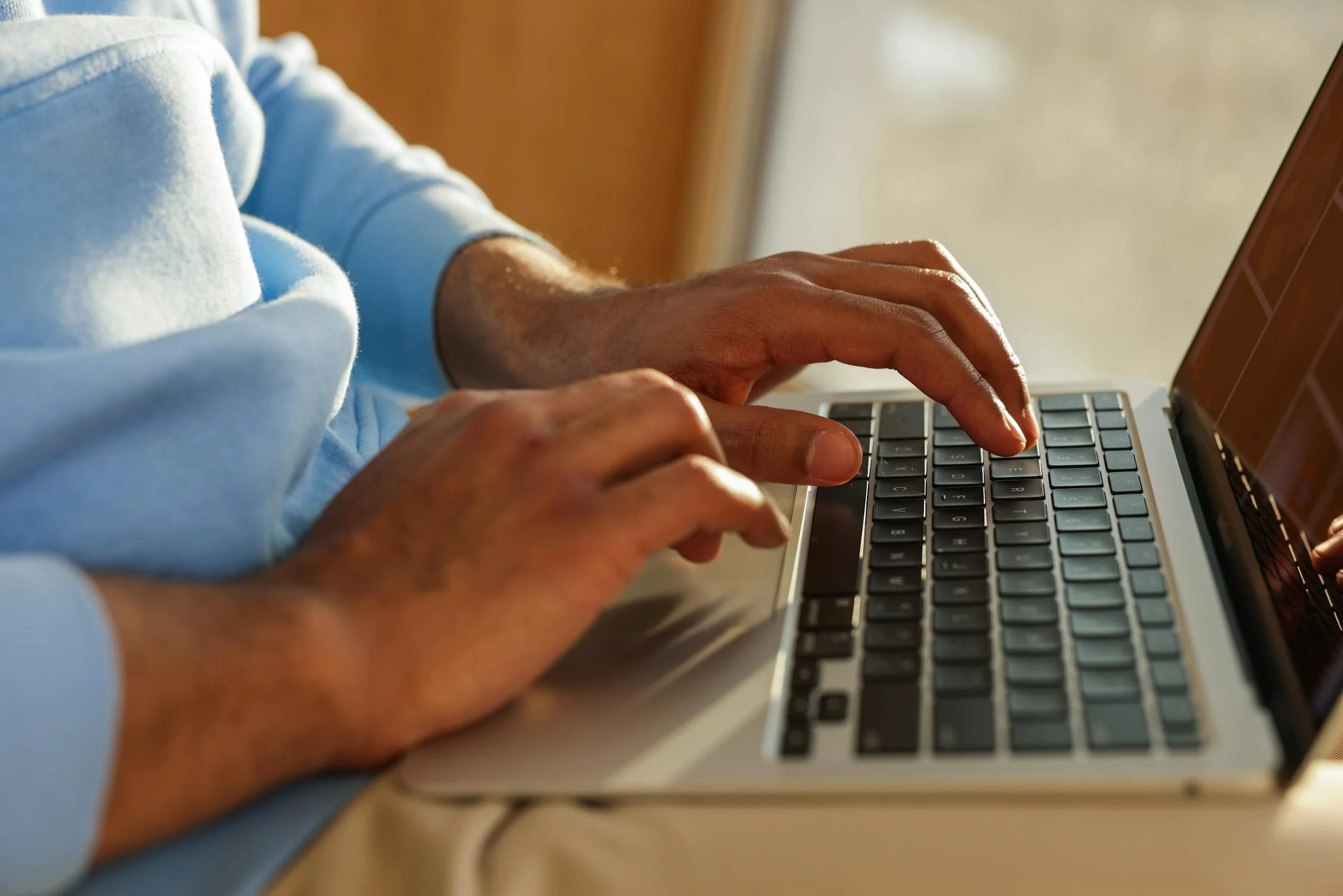 person working on laptop