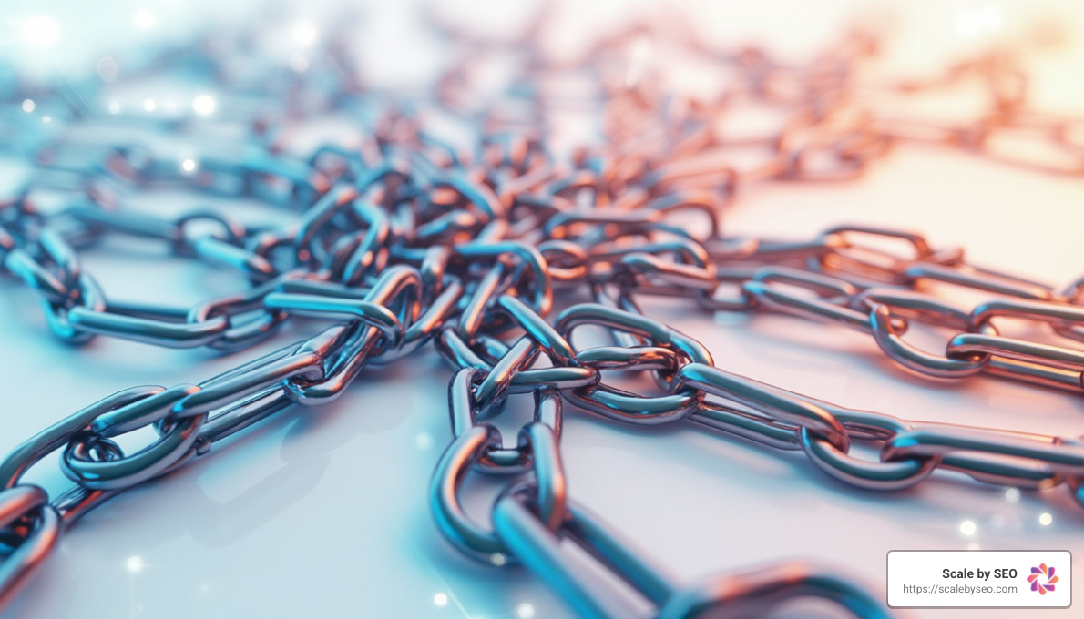 Realistic 3D illustration of backlinks showing interconnected links forming a network - auto backlink builder Realistic 3D illustration of backlinks showing interconnected links forming a network - auto backlink builder