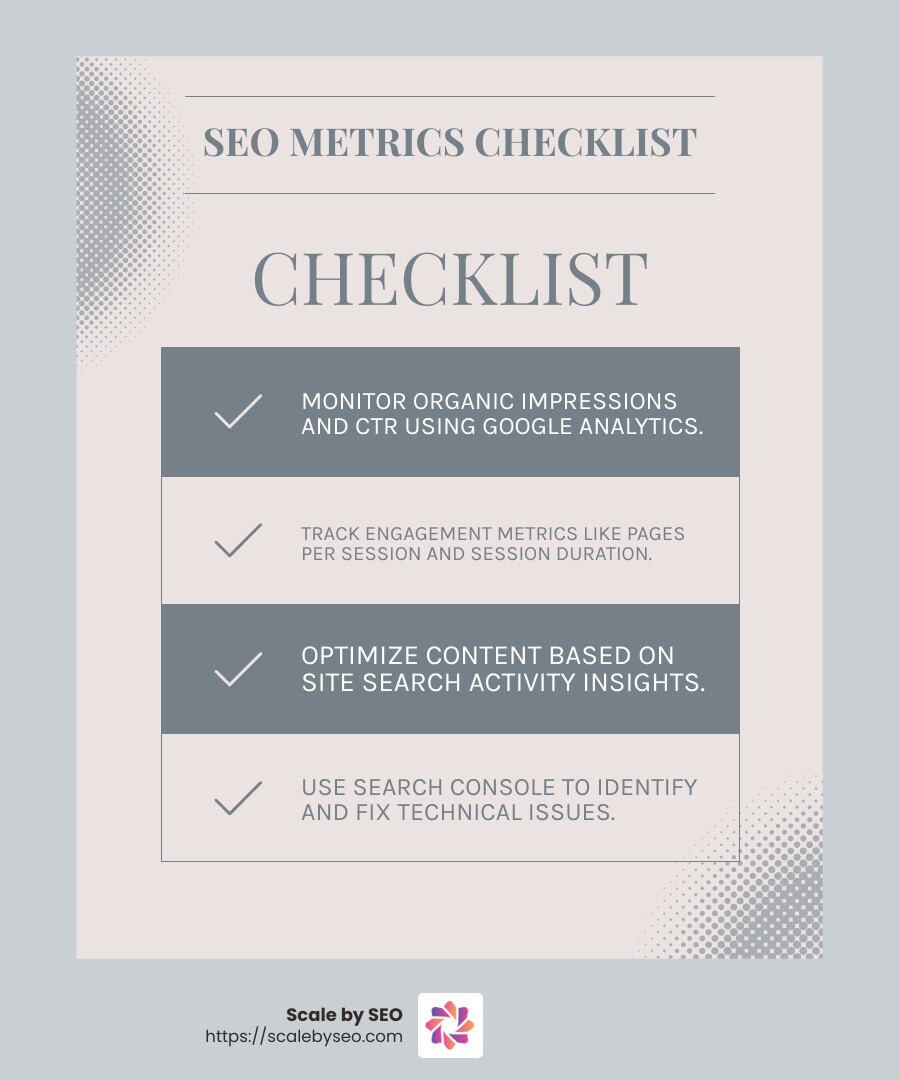 SEO Metrics Infographic - using google analytics to track seo performance infographic checklist-light-blue-grey SEO Metrics Infographic - using google analytics to track seo performance infographic checklist-light-blue-grey