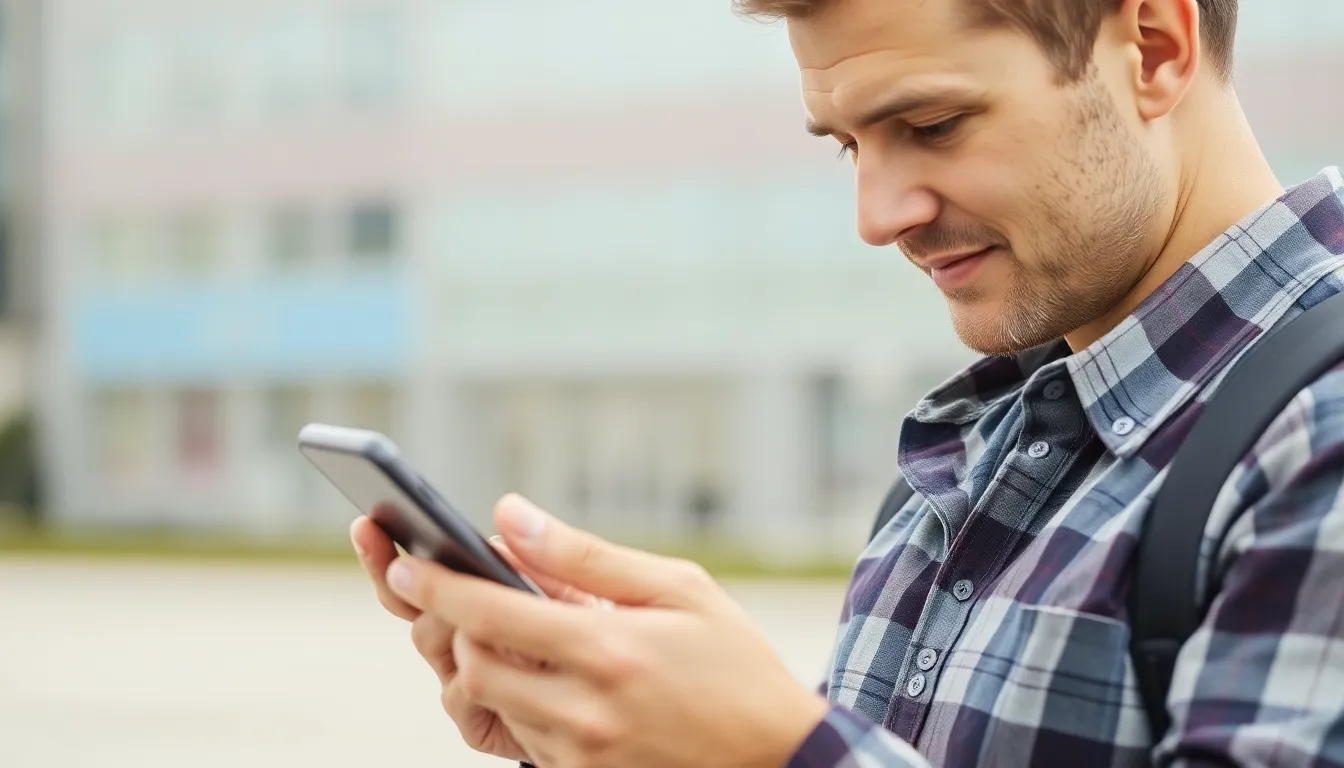 man looking at smartphone - backlinks vs social signals for seo