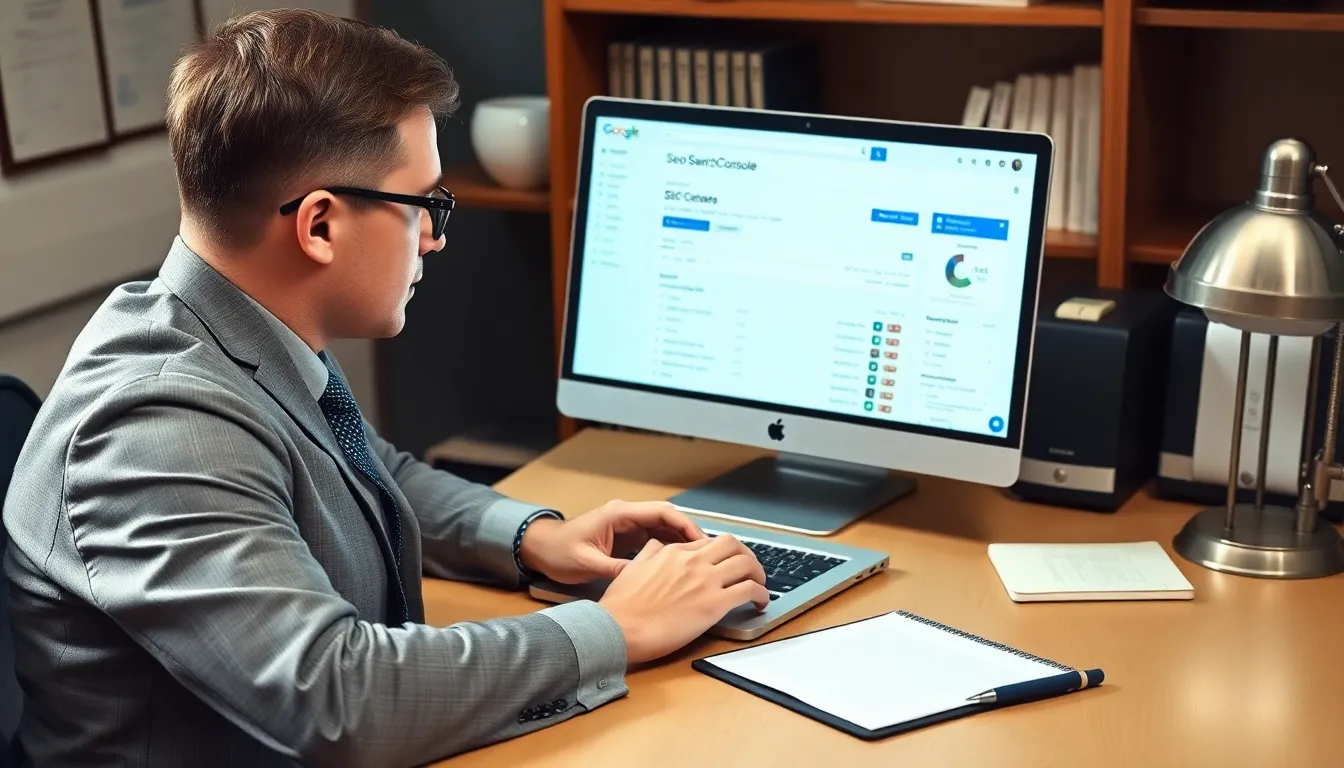 person working with google search console on screen - How to Index My Site on Google