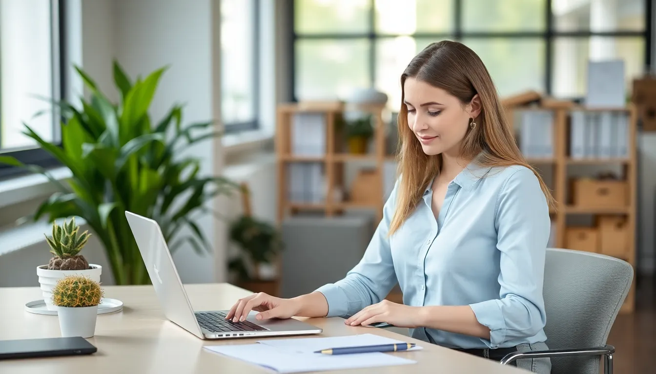 woman working on laptop - Google Business Profile Optimization Services
