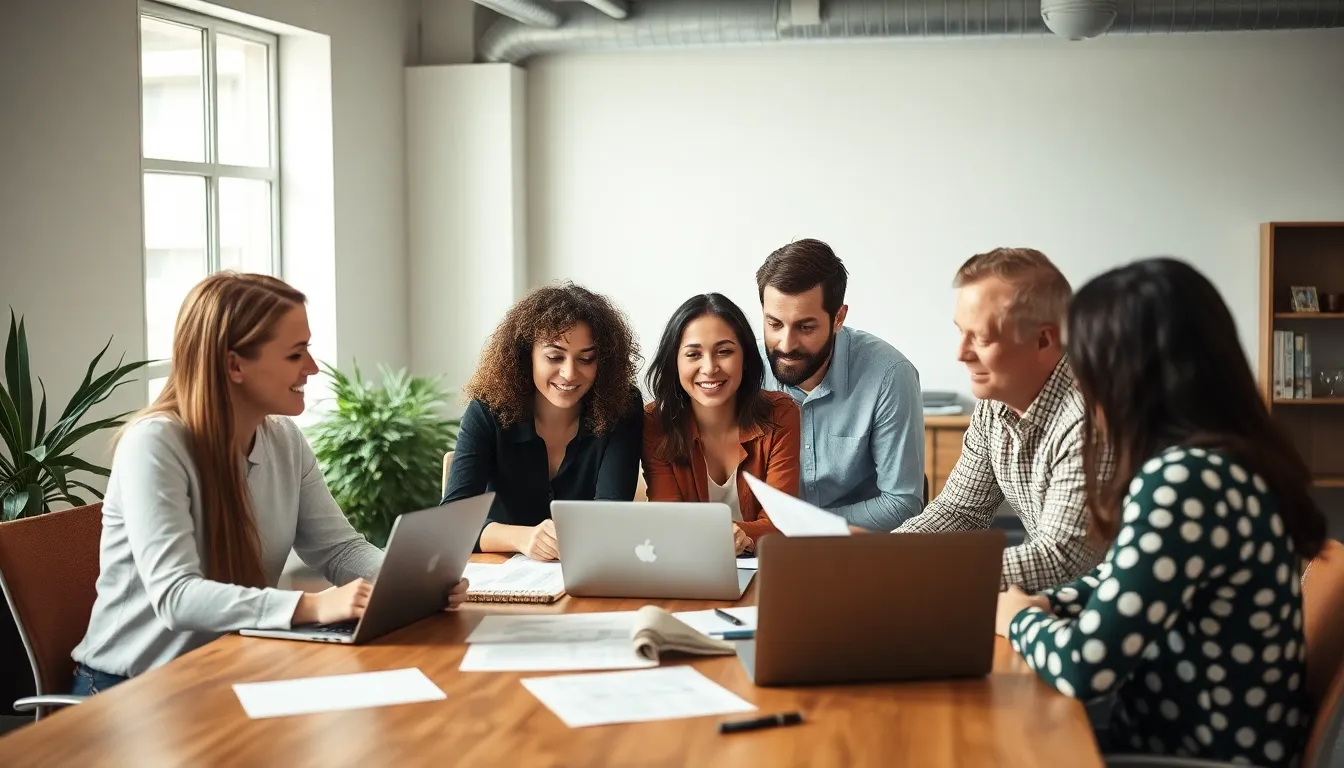 group of people with laptops and documents - How to Build Citations for Local SEO