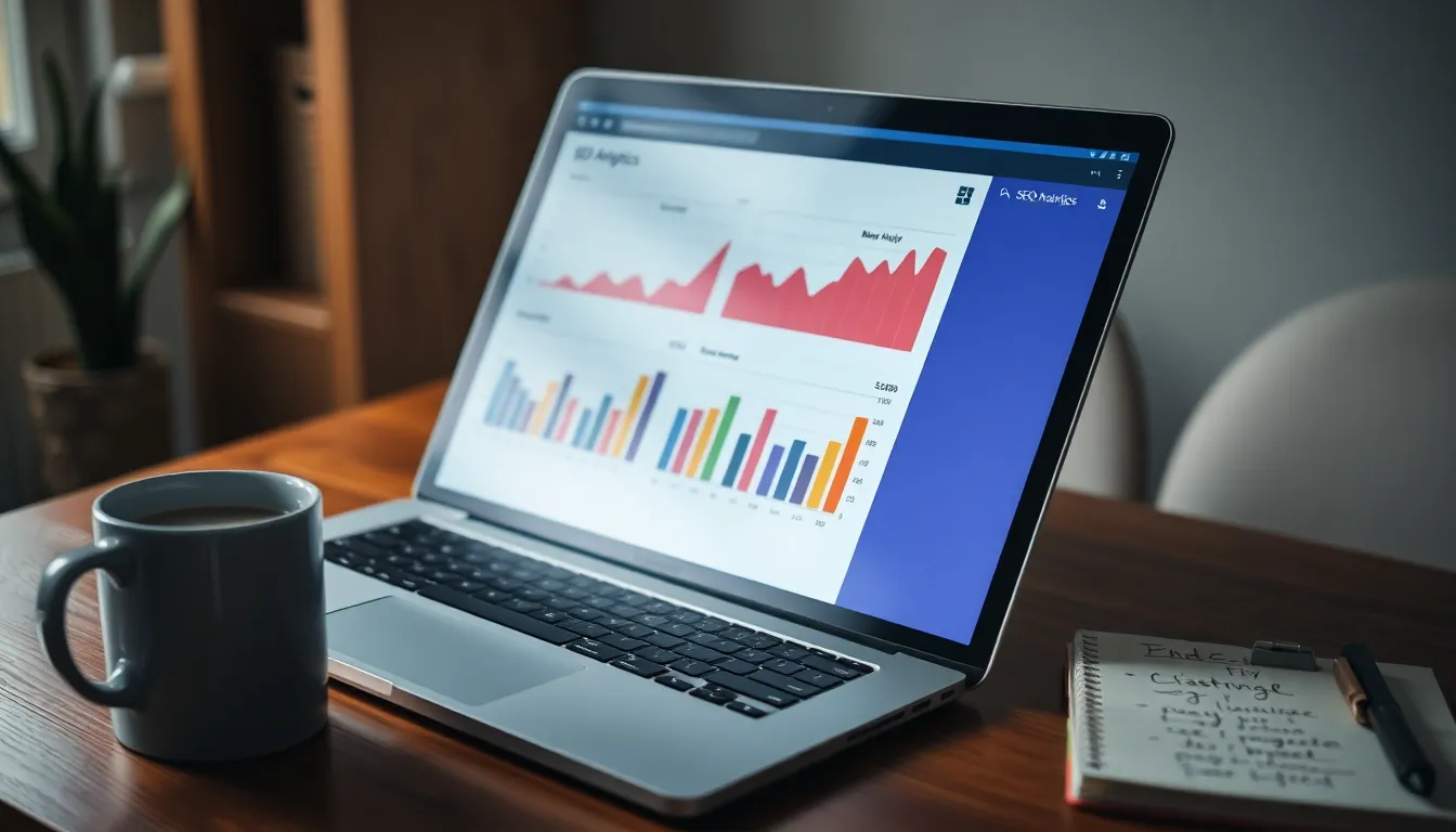 laptop screen with different graphs - citations for seo