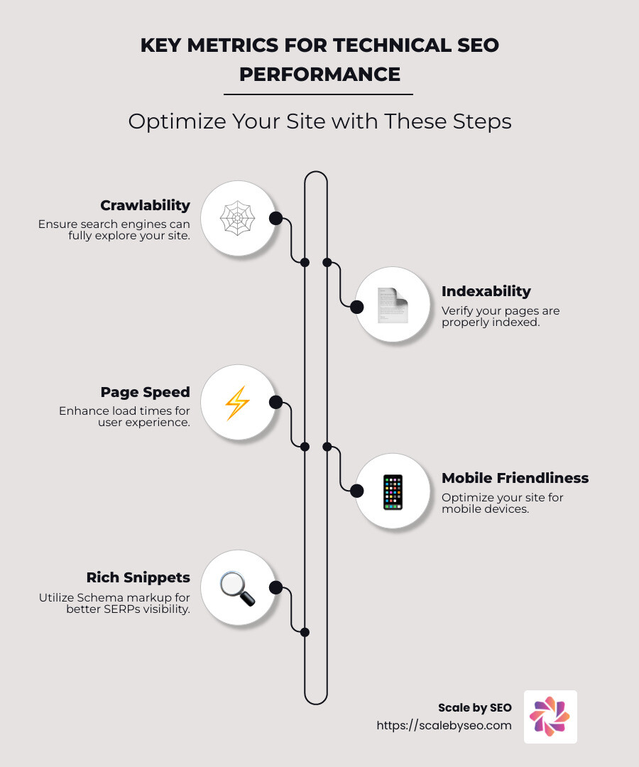 Infographic on Technical SEO Metrics - how to track performance of technical seo infographic infographic-line-5-steps-neat_beige