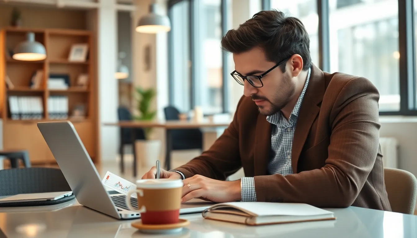 man working on laptop - best link building strategies for small businesses