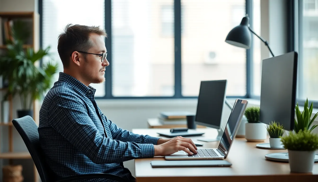 man working on laptop - Google Business Profile Optimization Services