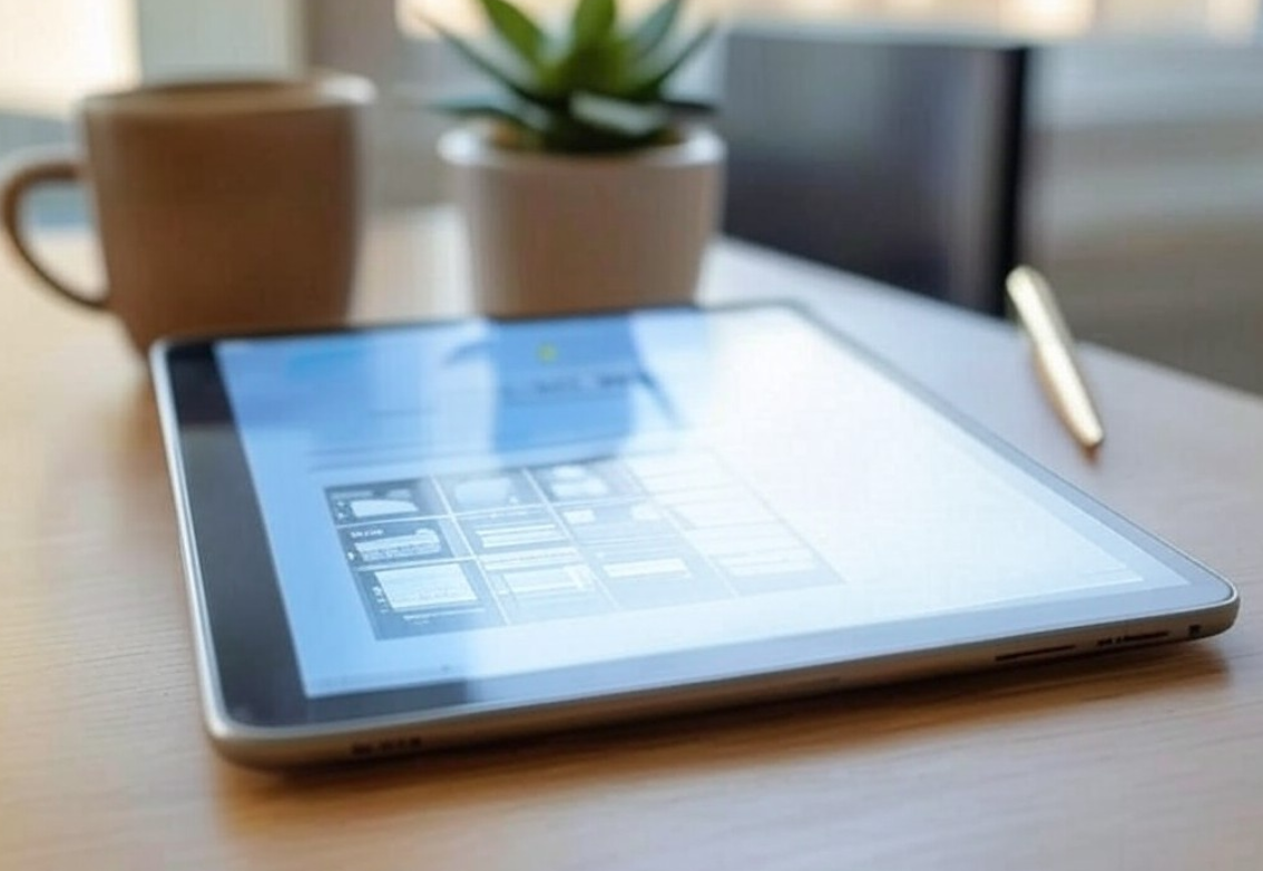 Photo of a person analyzing website conversion data on a tablet - seo measure performance Photo of a person analyzing website conversion data on a tablet - seo measure performance