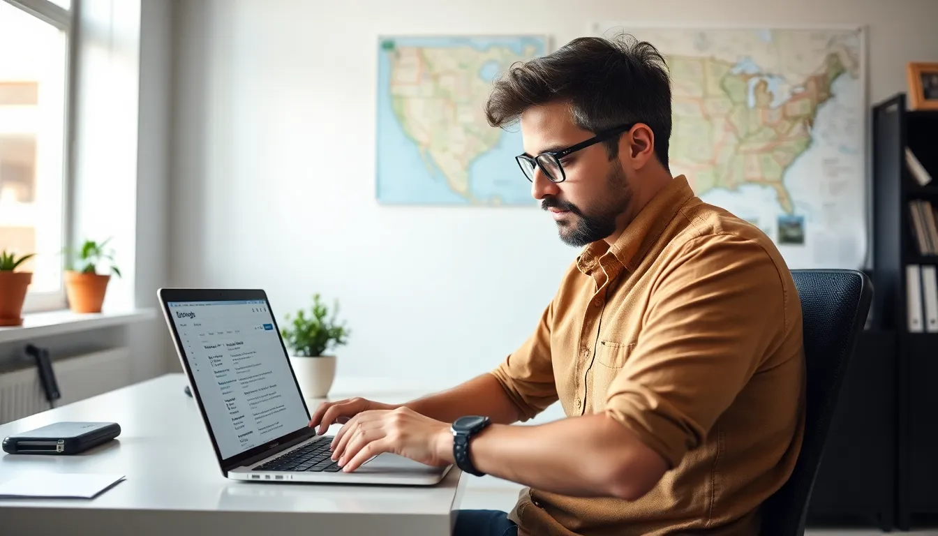 man working on a laptop - Best Way to Show Up in Local Searches Near Me