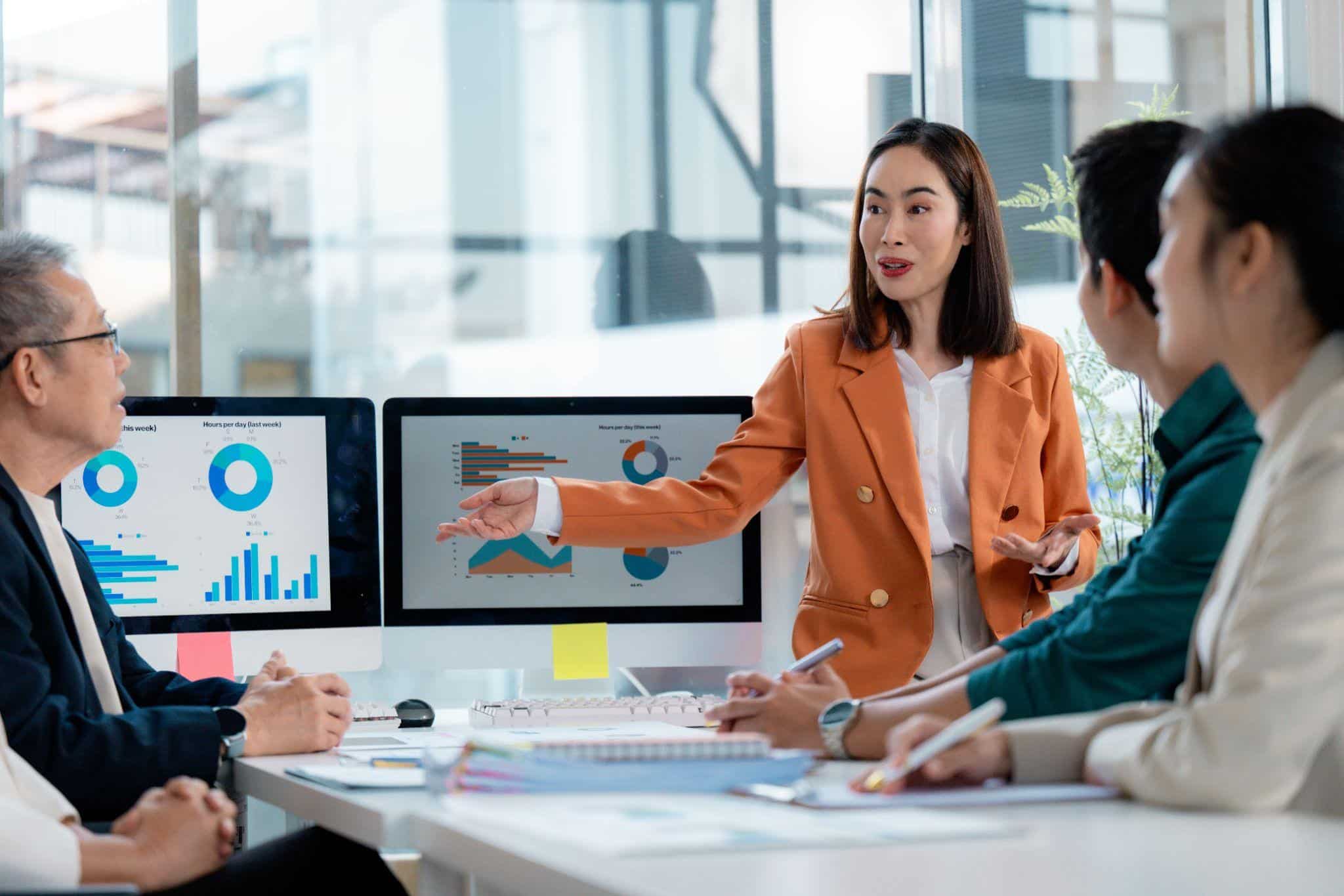 digital marketers in a meeting