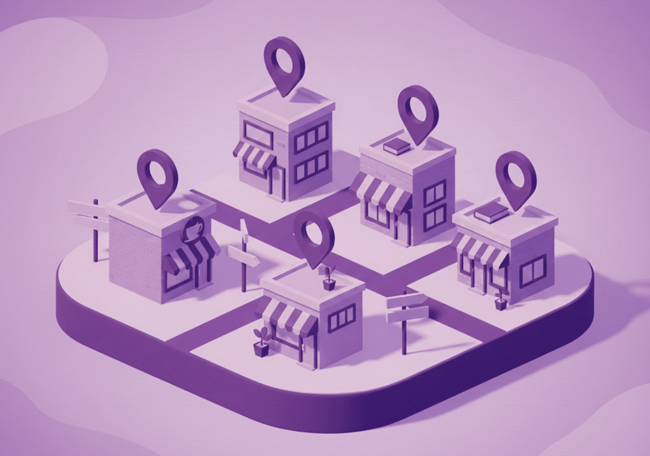 local storefront with pins