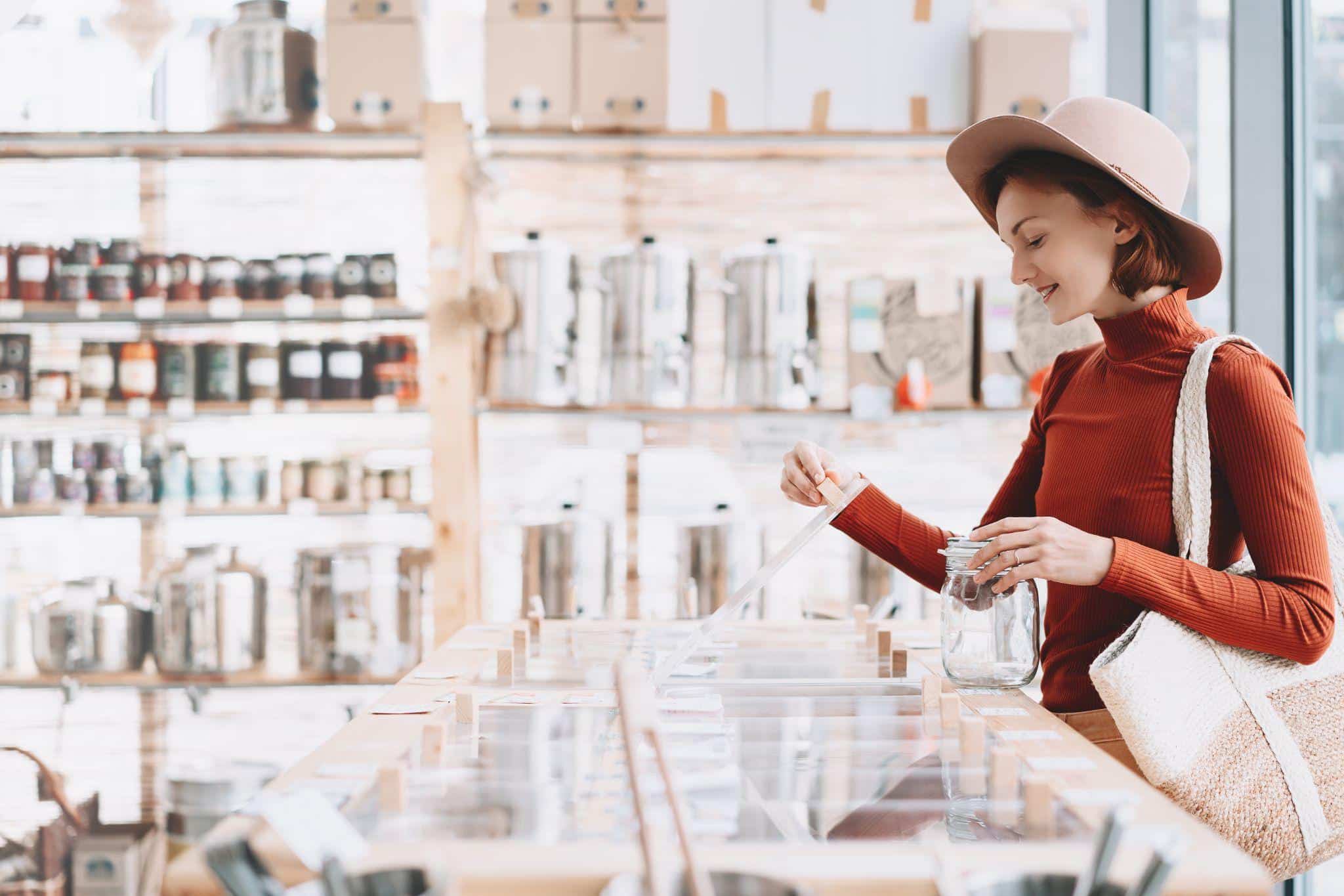 woman shopping in local store